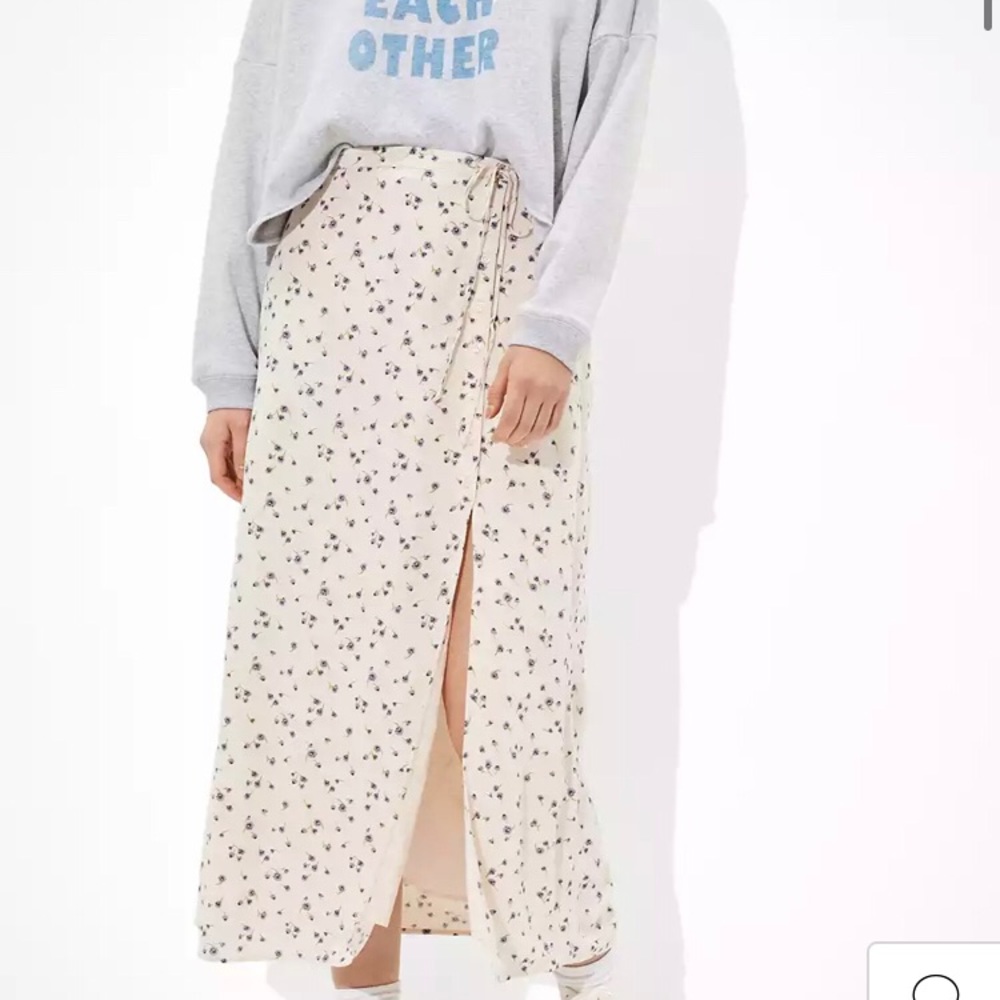Floral long skirt midi maxi leg slit